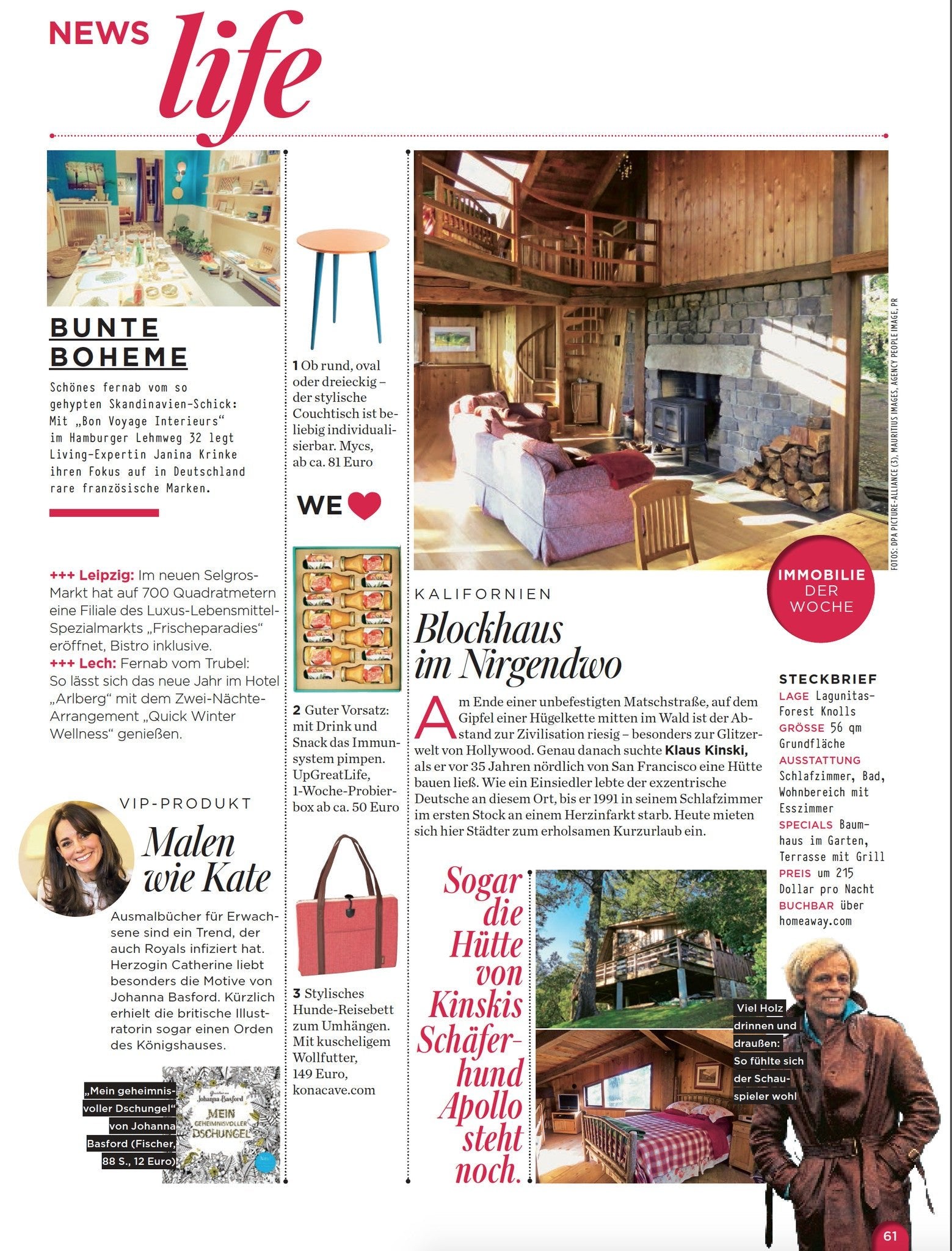 Kona Cave Designer Dog Beds in Gala Magazine Germany Press